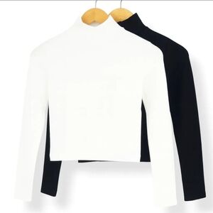 Long Sleeve Turtleneck Tops, Layering, 1 Per Order Black Or Whit